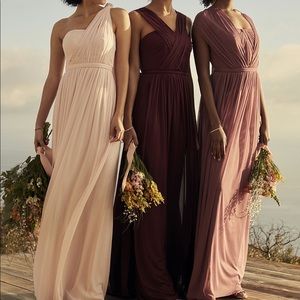 David’s Bridal Convertible Bridesmaids Dress -wine